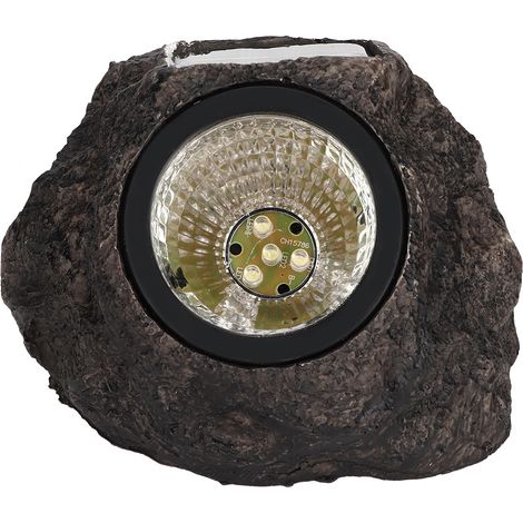 Wasserdichte LED-Solar-Außenlaterne in Steinoptik für die Gartenbeleuchtung