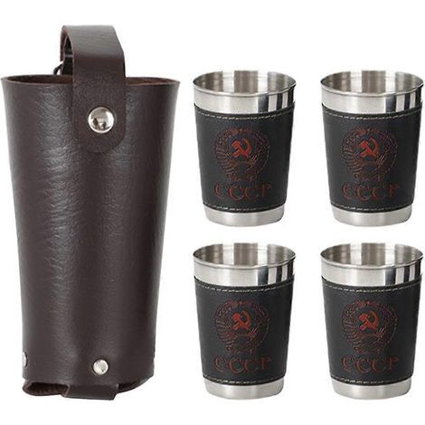 ensemble de verres à vin de camping en acier inoxydable, petits verres à vin portables-5.2X5.8CM (1/4)