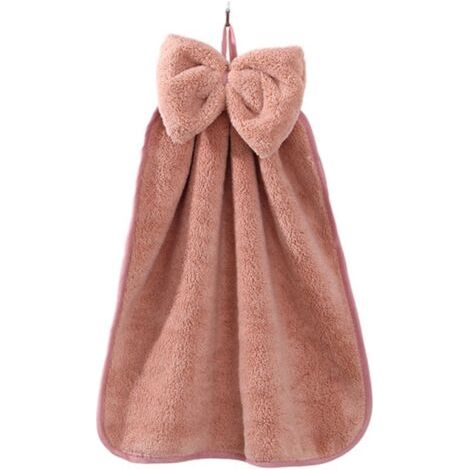 BUNTHAUS Lot de 5 serviettes à boucle avec nœud décoratif, couleur rose corail
