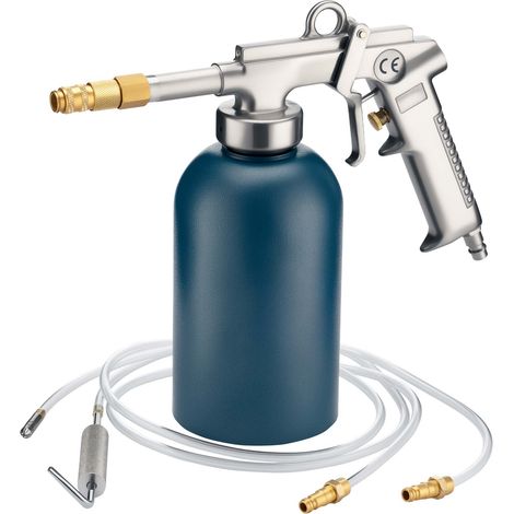 Druckbecherpistole 1100ml 4-6bar 1/4" Hohlraumpistole u. Schläuche Spritzpistole Hakendüse Runddüse