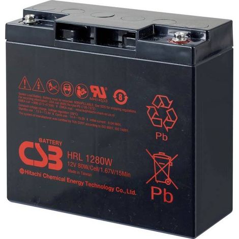 CSB HRL1280W Batteria al piombo 12V 20Ah nera affidabile