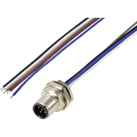 TRU COMPONENTS TC-12833192 Sensor/Aktor Einbaustecker M12 Stecker, Einbau 0.5 m Polzahl Sensoren: 5
