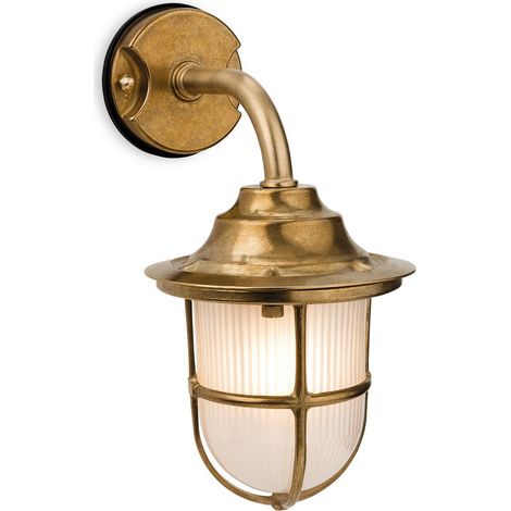 Firstlight Nautic - Applique murale extérieure à 1 ampoule en laiton, verre dépoli IP64, E27