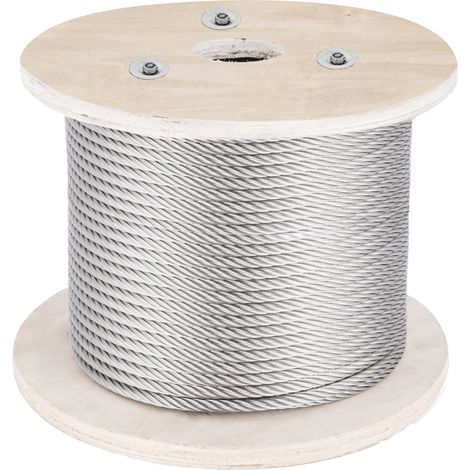 Mophorn – Câble métallique en acier inoxydable T316 152 m – Diamètre 4 mm – Construction 1x19 – Résistance à la rupture 1496 kg pour balustrade extérieure
