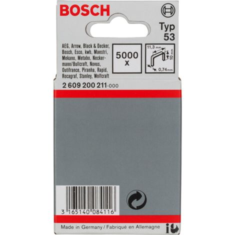 Bosch Feindrahtklammer Typ 53, 11,4 x 0,74 x 10 mm, 5000er-Pack