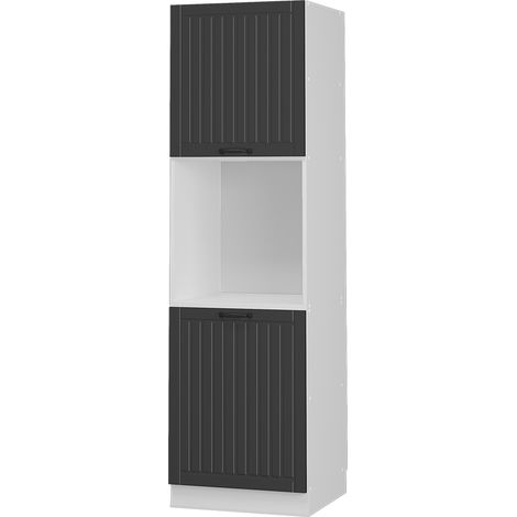 Mobile per forno da incasso Fame-Line, Antracite casa di campagna, 60 cm aperto, Vicco