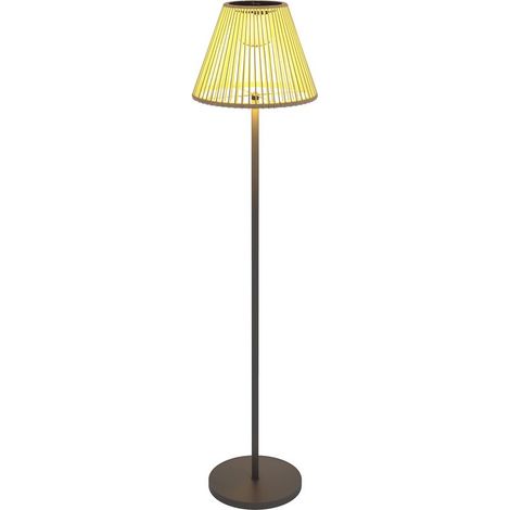 Lampadaire Solaire - Rotin - Capteur De Luminosité - 25 Led - Jardin Extérieur - Ø33 X 135 Cm (1/5)
