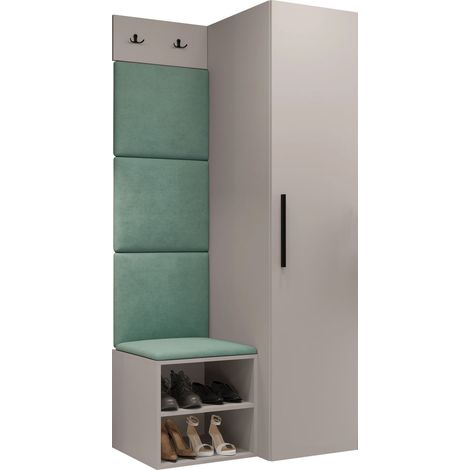 Conjunto para recibidor Nitos III, Manila 11, 191x82x50cm, Aglomerado laminado, Tapiz, Colocada, Montada en la pared