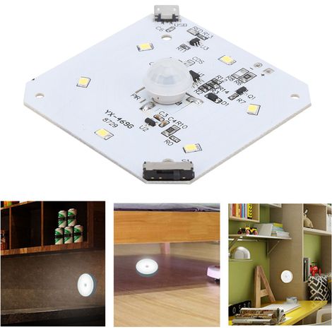 Carte de circuit imprimé intégrée pour veilleuse à induction de présence humaine rechargeable DC5V/3,7V (1/5)