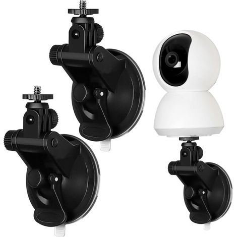 Support Caméra - Ventouse Réglable 180° - Pour Surveillance Intérieure et Extérieure - 2 Pièces (1/5)