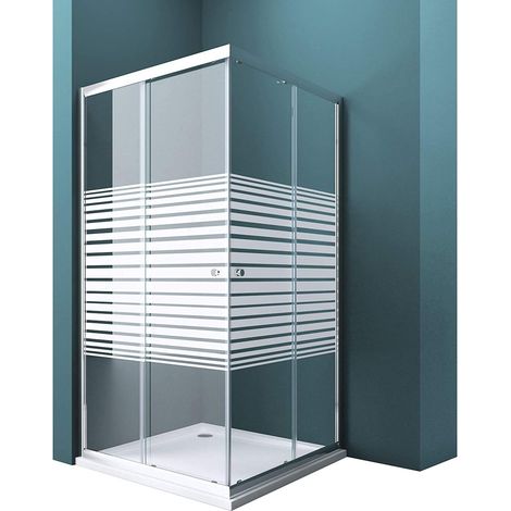 Mai & Mai Box Doccia 70x80cm, Box Doccia a Soffietto Cabina Bagno in Parzialmente Smerigliato con Porte Scorrevoli Box Cabina Doccia Angolare Ravenna16MS (1/5)