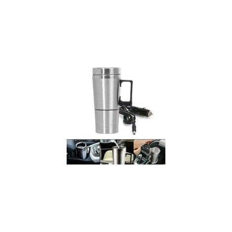 Rnemitery – Bouilloire de voiture 300 ml en acier inoxydable 12V – Couvercle en silicone étanche – Chauffe jusqu'à 65°C – Pour café, thé, eau