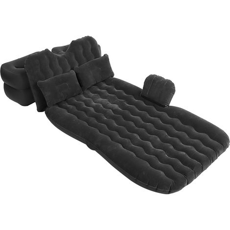 Matelas gonflable pour lit d'intérieur/extérieur, camping, voyage, siège arrière de voiture, coussin gonflable (noir) (1/5)