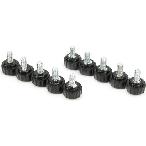 10 Stück Spannknopf, Jig-Schraube, Drehbank-Handgriff, Drehmutter, gerades Gewinde, Sicherungsgriff M5x16x10 (1/5)