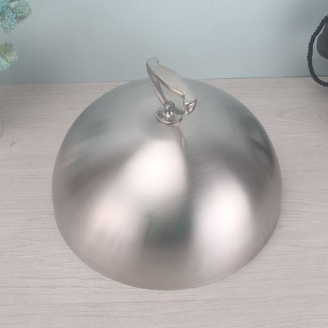 Tapa de acero inoxidable de 20 cm para alimentos, protección antisalpicaduras de aceite, tapa de cocina para barbacoa, restaurante y buffet. (1/5)