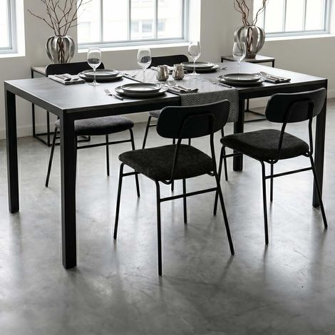 Table à manger Colin  80 x 160 x 75 cm  Plateau réversible  (1/5)
