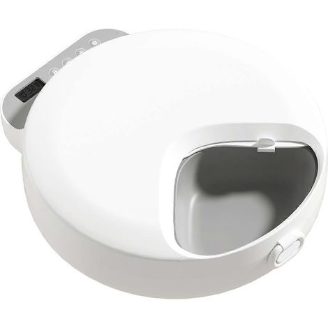 Distributeur automatique de croquettes humides, quatre distributeurs pour différents types d'aliments, gamelle pour chat avec pains de glace pour aliments secs et humides (1/5)