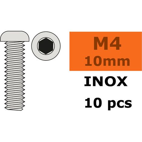 Revtec - Hex Button Head Screw - M4X10 - Inox - 10 pcs