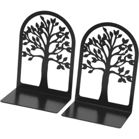 Lot de 1 paire de serre livres métalliques noirs ajustables support pour livres bureau et étagère (1/5)
