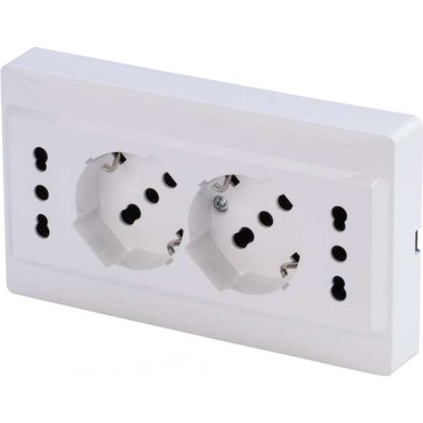 PolyPool Presa multipla da incasso 2 standard 10/16A e 2 pluristandard (1/2)