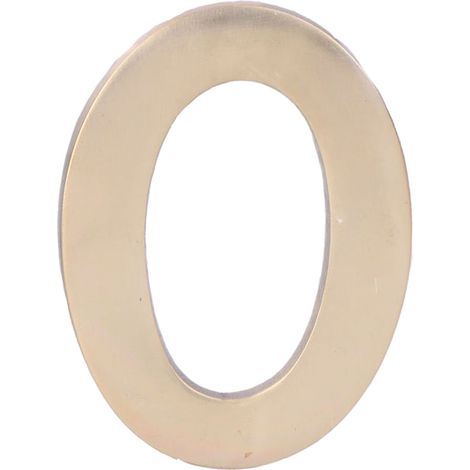 Numero 0 Ottone lucido 10 cm Fissaggio invisibile EDM (1/2)