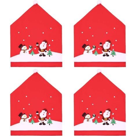 Weihnachts-Stuhlhussen, 4 Stück, Stuhldekoration für Weihnachtsfeier und Abendessen (1/5)