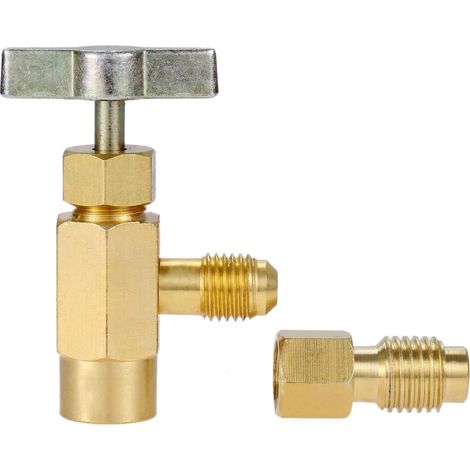 Vanne De Remplissage R134A Laiton Adaptateur Réservoir, Outil De Distribution Fréon Pour Manifold Climatisation (1/5)