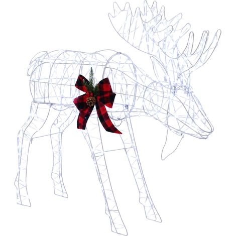 Weihnachtsdekoration Elch 340 LEDs Kaltweiß 120 x 27 x 105 cm vidaXL (1/5)