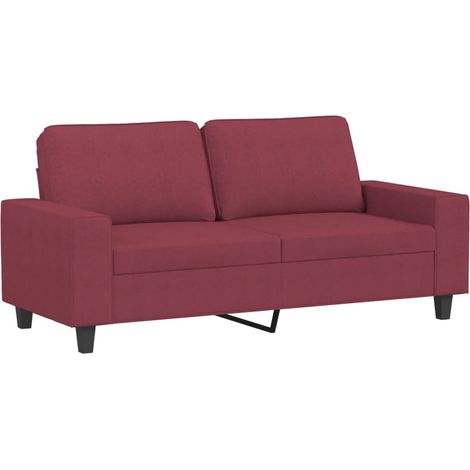 Canapé à 2 places,Sofa pour Salon,Banquette Rouge bordeaux 140 cm Tissu CFW190103 (1/5)