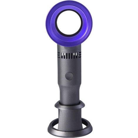 Ventilateur portatif Petit ventilateur de bureau personnel – Ventilateur de voyage réglable à 3 vitesses, rechargeable par USB, pour l'intérieur et l'extérieur – Violet (1/4)