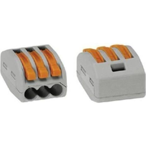Bornier Wago - Connecteur Électrique À Enficher - Pour Câbles Souples Jusqu'à 4 0 mm² Et Rigidés Jusqu'à 2 5 mm² - 2 Voies - Gris (1/3)