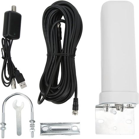 KJ-028 Antenne TV Extérieure Antenne Omni Barrel Antenne à Gain élevé Extérieure IP67 Étanche 5V 25dBi Antenne TV à Signal HD 1080P à Gain élevé (1/5)