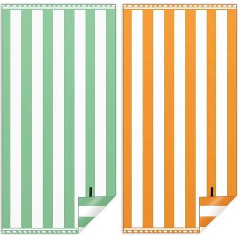 Beach Towel 90 x 180 cm (Orange + Green) (1/5)