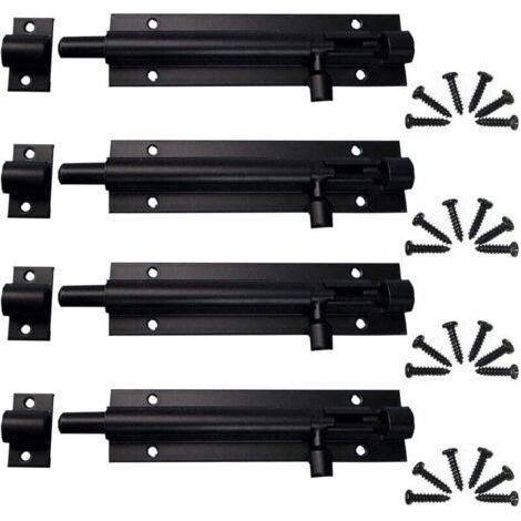 4-teiliges Riegelset für Außentorriegel, Türriegel, Schieberiegelschlösser, Stahlriegel (1/4)
