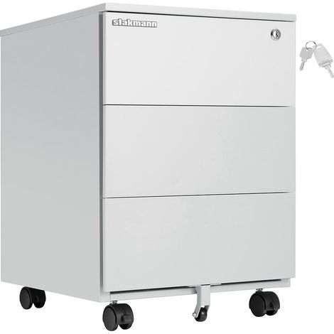 Cassettiera da Ufficio Grigio Mobiletto Portaoggetti per Documenti con Serratura (1/5)