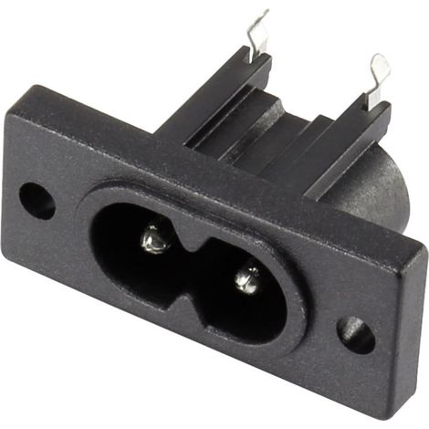 TRU COMPONENTS 1365765 Kaltgeräte-Steckverbinder  Stecker, Einbau horizontal Gesamtpolzahl: 2 2.5 A