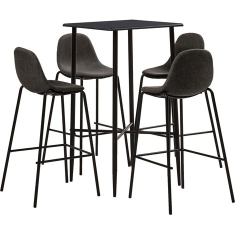 5-tlg. Bar-Set Stoff Dunkelgrau