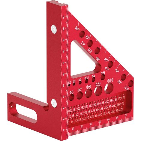 rapporteur pour le travail du bois, équerre de menuisier à 45/90 degrés, règle en aluminium pour le travail du bois, équerre triangulaire, trusquin (1/5)