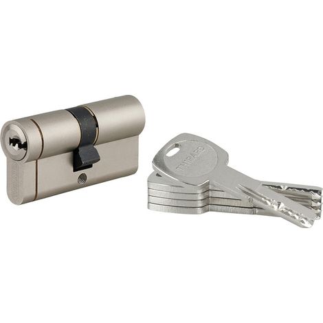 Cilindro europeo Transit 1 30 x 30 mm, nichelato, funzione emergenza, 5 chiavi – THIRARD