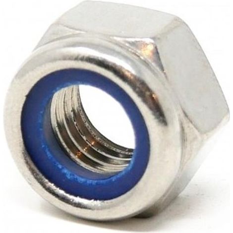 FONTANA tuerca bloqueo 5 mm din.985 , Tuerca con arandela bloqueo de nylon de 5mmDIN985Acero zincado. (1/2)
