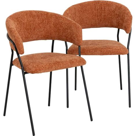 Chaise arrondie terracotta Kanoa (lot de 2)