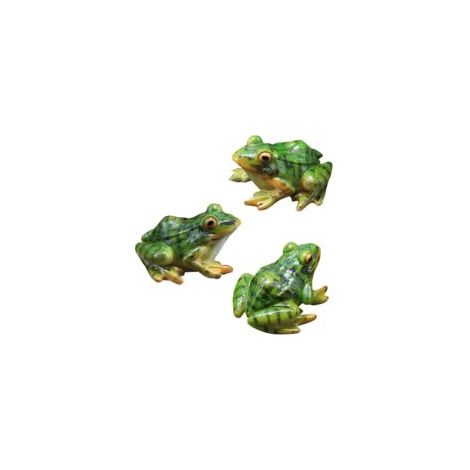 Set di 3 rane in miniatura, decorazione da giardino, simulazione di animali rana - Crezuo
