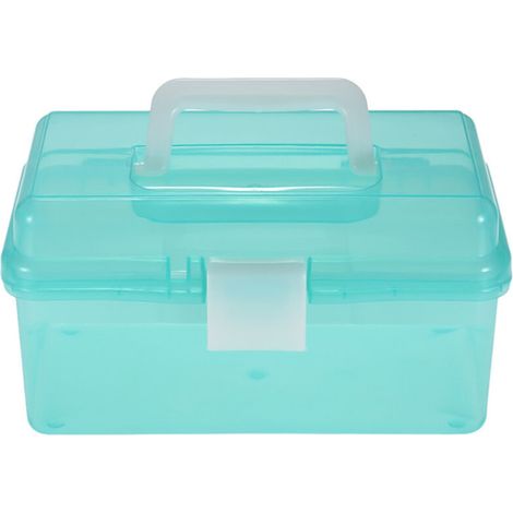 Boîte de rangement transparente en plastique pour matériel de peinture, étui multifonctionnel de taille moyenne avec poignée pour artistes, étudiants, outils médicaux, cosmétiques, matériel de pêche (1/5)