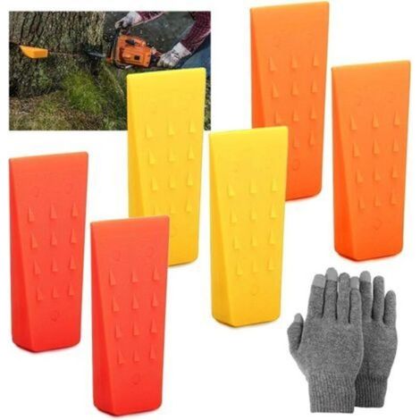 Coins D'Abattage D'Arbres,6 Pièces Cale Plastique Abattage,Coin D'abattage en Plastique,Cale Abattage pour Tronçonneuse,Coin pour Fendre Le Bois,Cale D'abattage (1/5)
