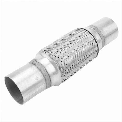 Tuyau flexible d'échappement en acier inoxydable tressé double, 2 x 6 pouces avec extrémités, 10 pouces de long, tube de joint flexible pour échappement de voiture (1/5)