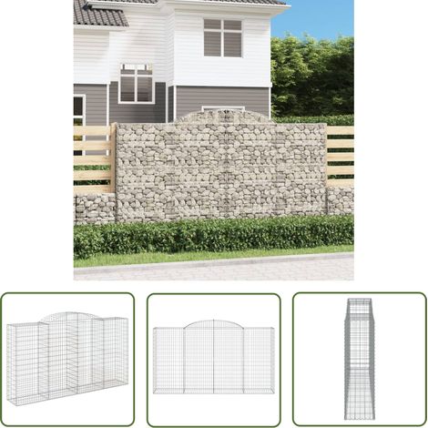 Panier de gabions arqué 300x50x160/180 cm Fer galvanisé (1/5)