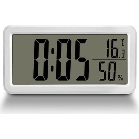 Digitaler Wecker – Batteriebetriebene digitale Wanduhr mit großen Ziffern und Temperaturanzeige, für Wohnzimmer, Schlafzimmer, Schule (1/5)