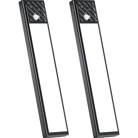 Lampe LED intérieure à détecteur de mouvement 65 LED, éclairage sous meuble à intensité variable, veilleuse pour tiroirs, escaliers, cuisine, 3 températures de couleur(Paquet de deux) (1/5)