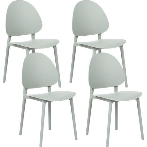 Conjunto de 4 sillas de jardín de plástico para interior y exterior sin reposabrazos verde menta Ceara
