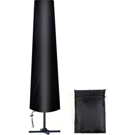 Housse de protection pour parasols verticaux 190x30x50 cm, en tissu Oxford 210D, comprenant un sac de rangement et très résistante aux intempéries. (1/4)